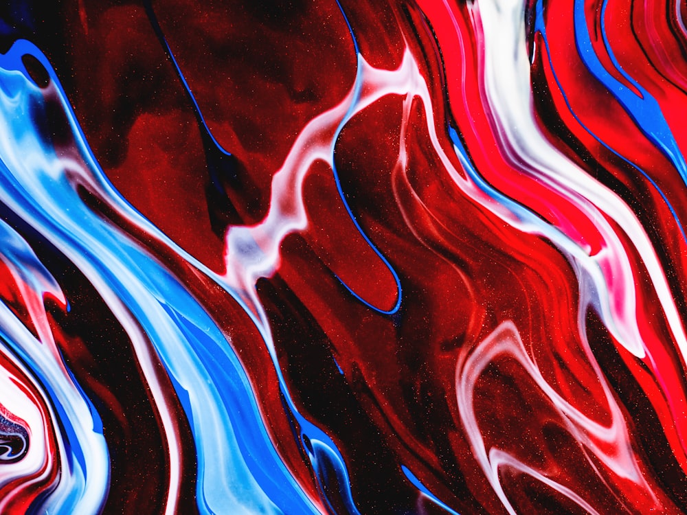 red blue and white abstract painting