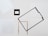 A minimalist composition features various geometric shapes arranged on a neutral background. These include a black square frame and a rectangular frame, along with a L-shaped object, all spread irregularly across the image.