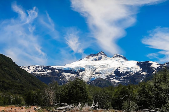 snow covered mountain under blue sky during daytime in Río Negro Argentina