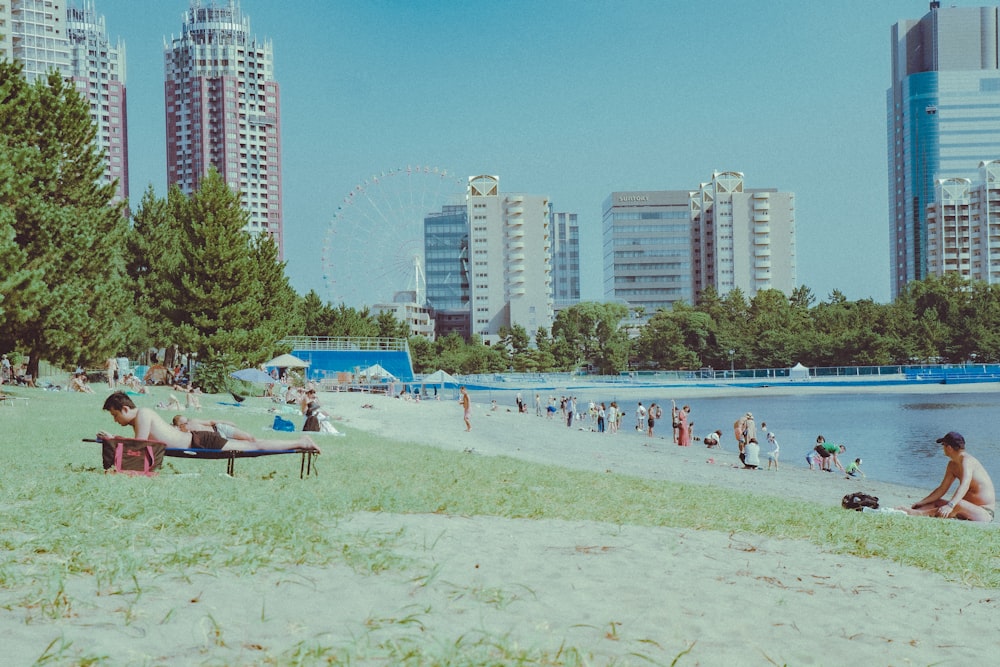 people on beach during daytime