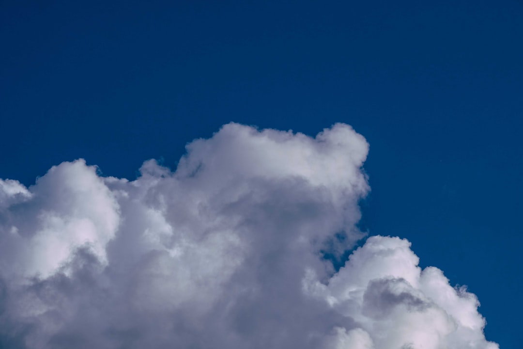 white clouds and blue sky