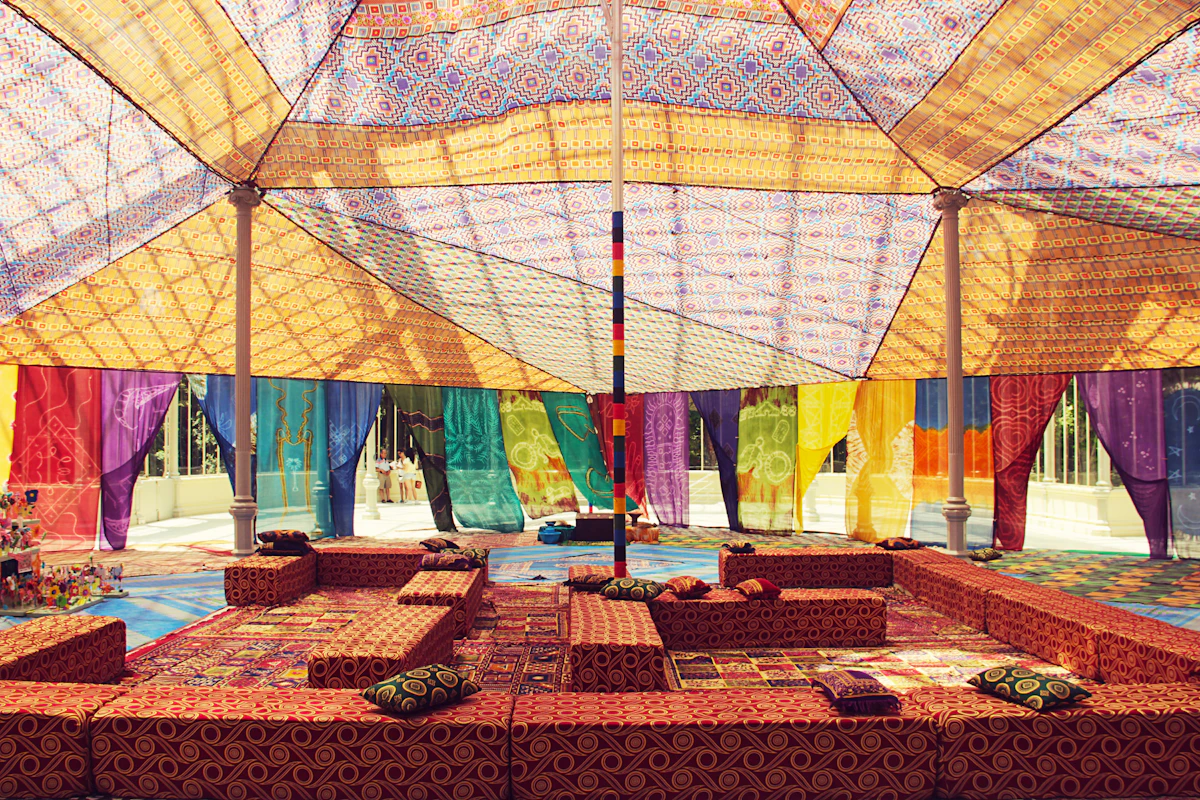 Handmade textiles on display