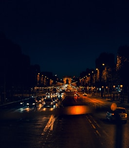 cars on road during night time