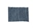 A rectangular piece of blue denim fabric with a textured, woven pattern and slightly frayed edges.