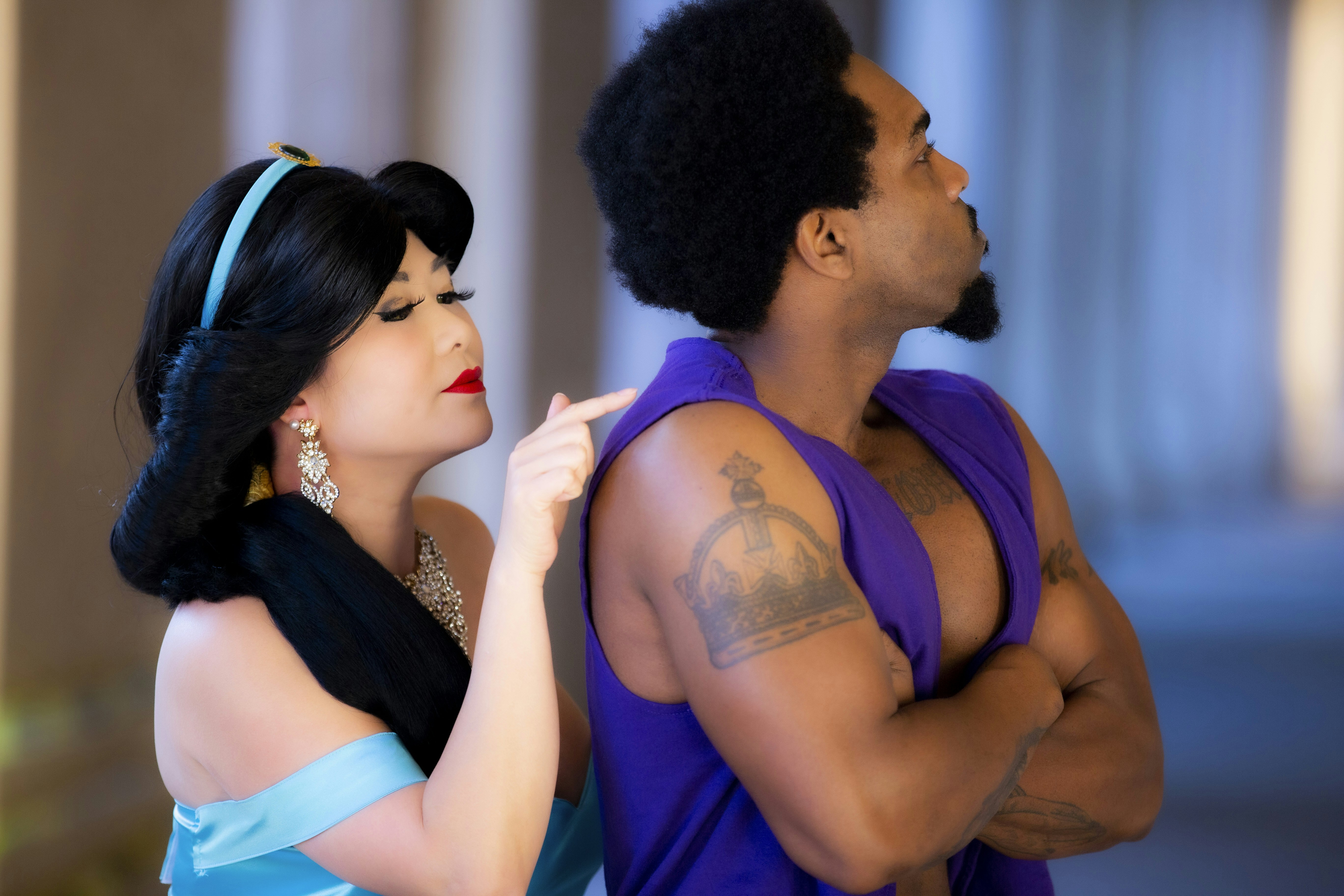 Disney Aladdin Princess Jasmine Dress Cosplay Costume Adult Women