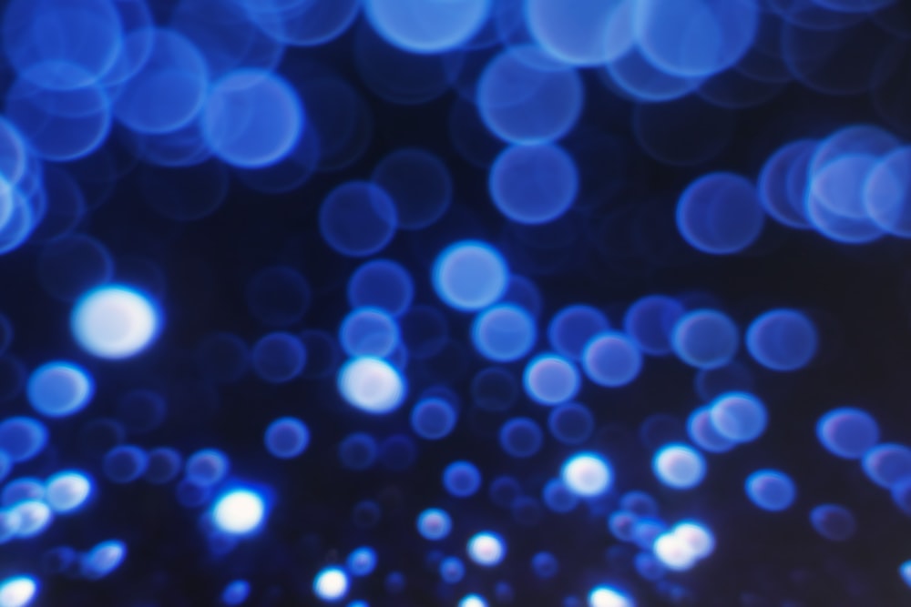 blue and white light bokeh