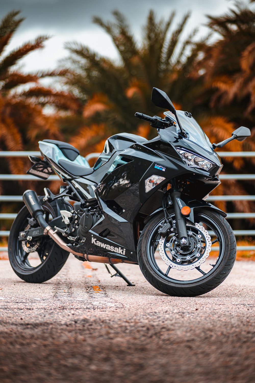 black and gray sports bike