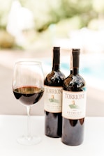 Close-up of a wine tasting session with glasses filled with Sardinian red wine.