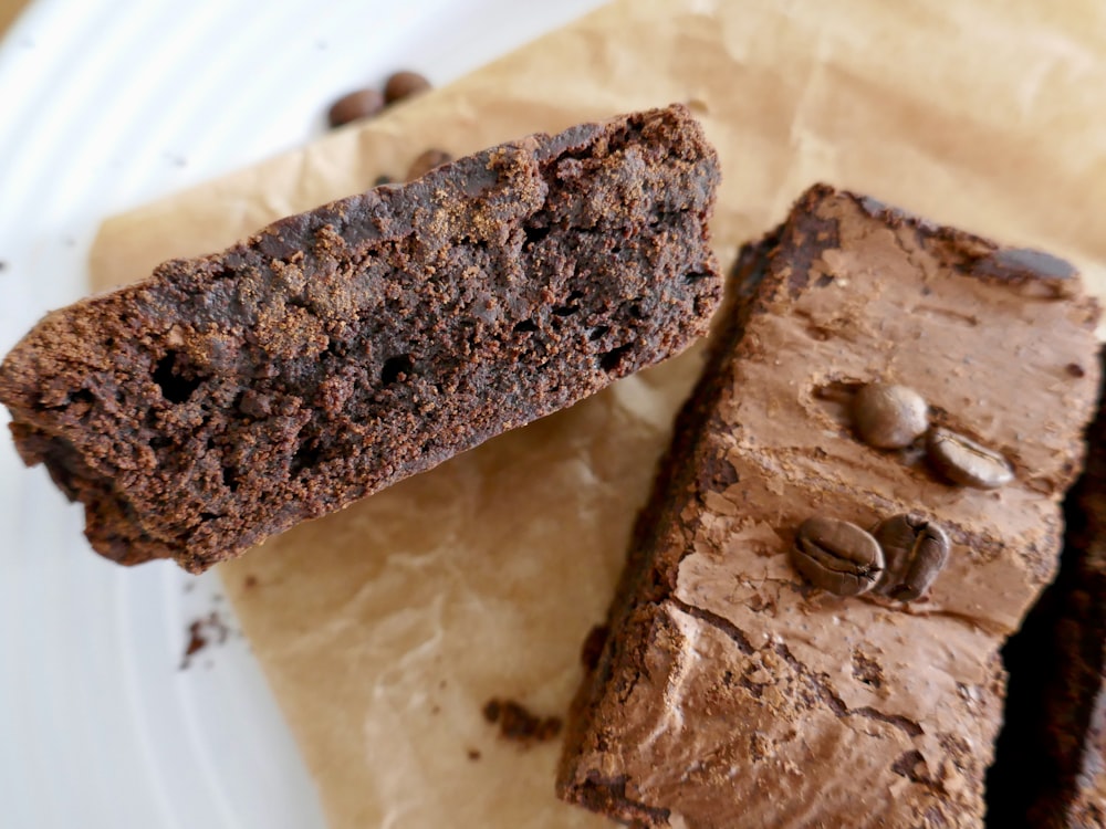 brown bread on white ceramic plate