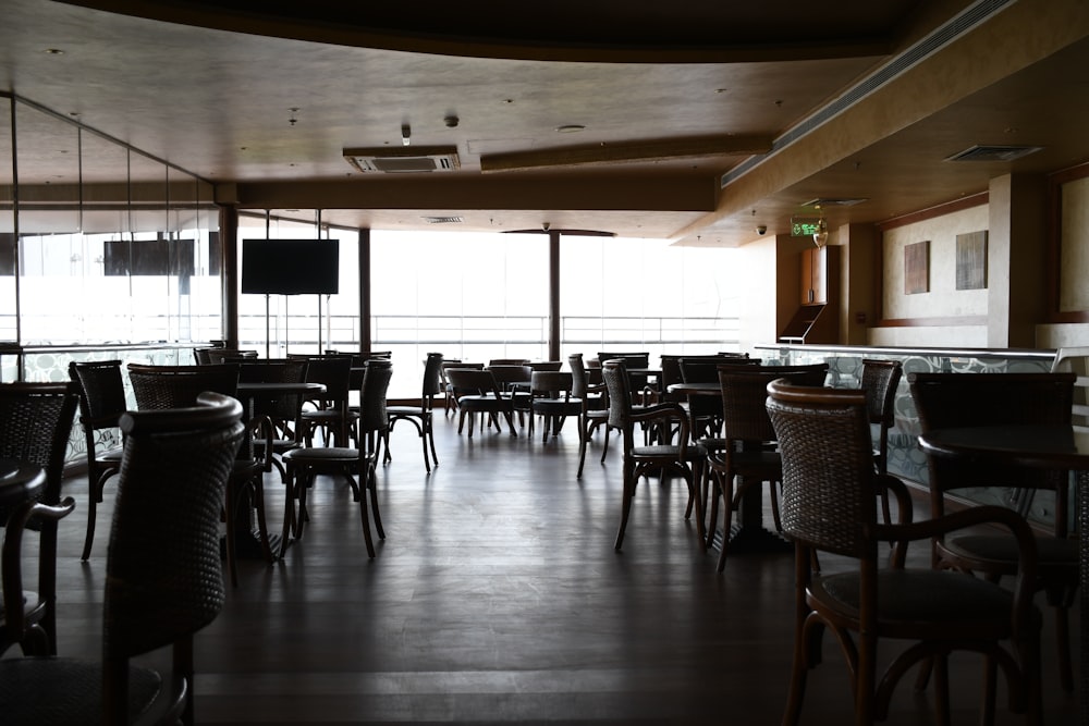 black wooden table and chairs