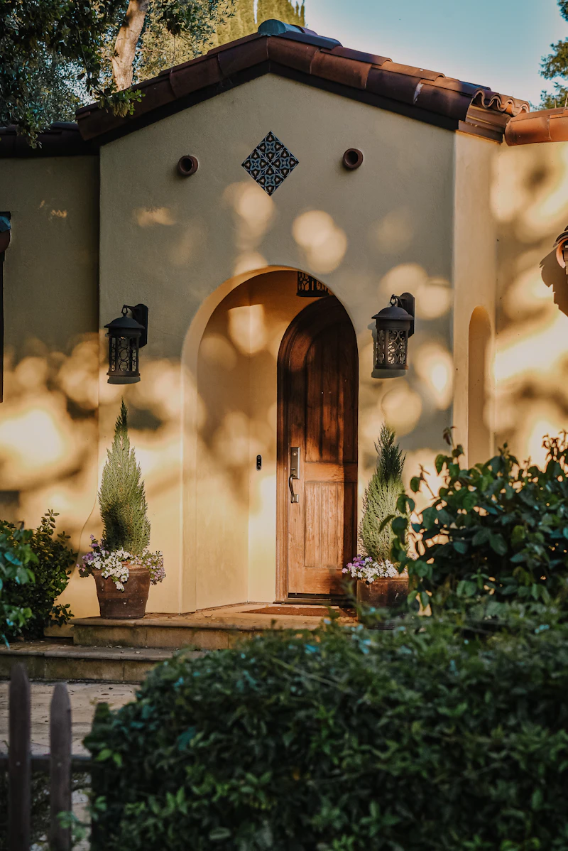 Warm, inviting front entrance of a Calgary home