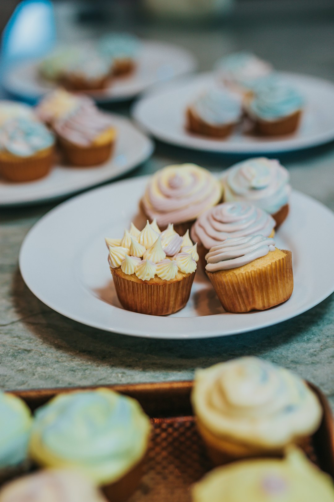cupcakes on white ceramic plate