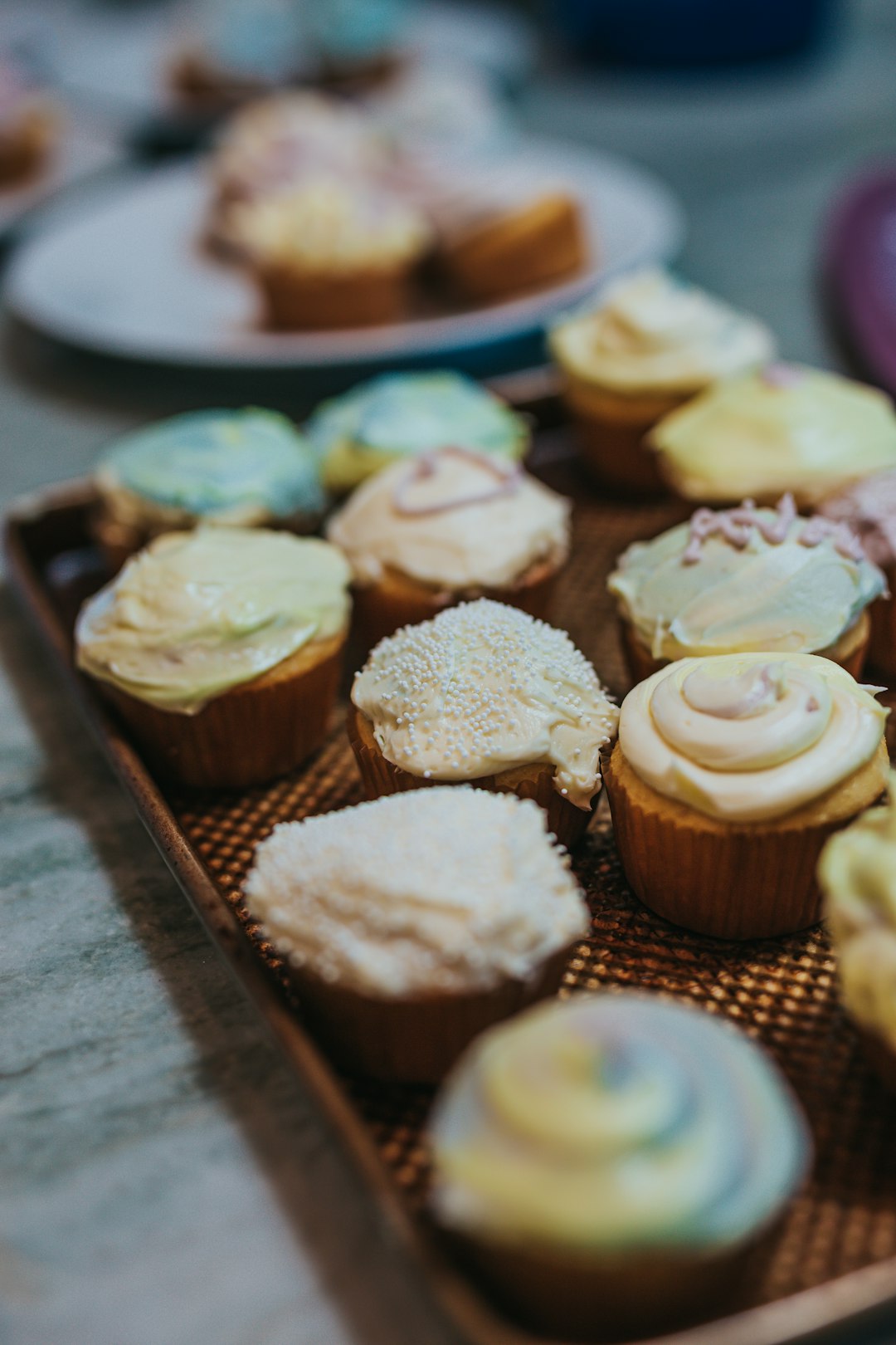 cupcakes on white ceramic plate