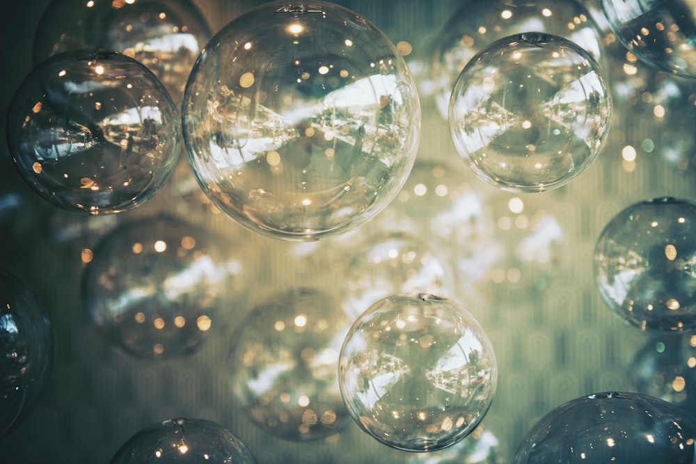 clear glass ball with water droplets