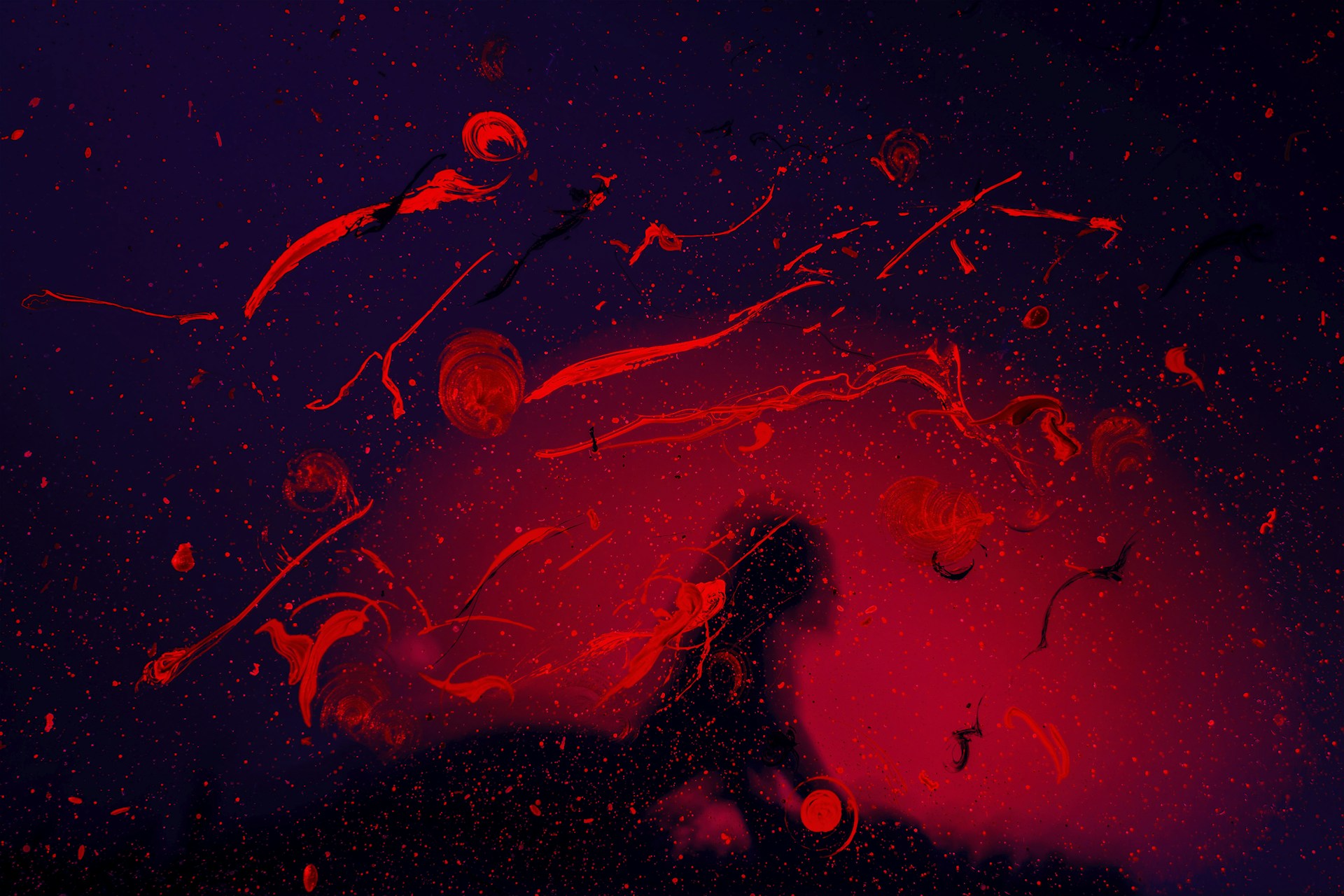 red and black abstract painting