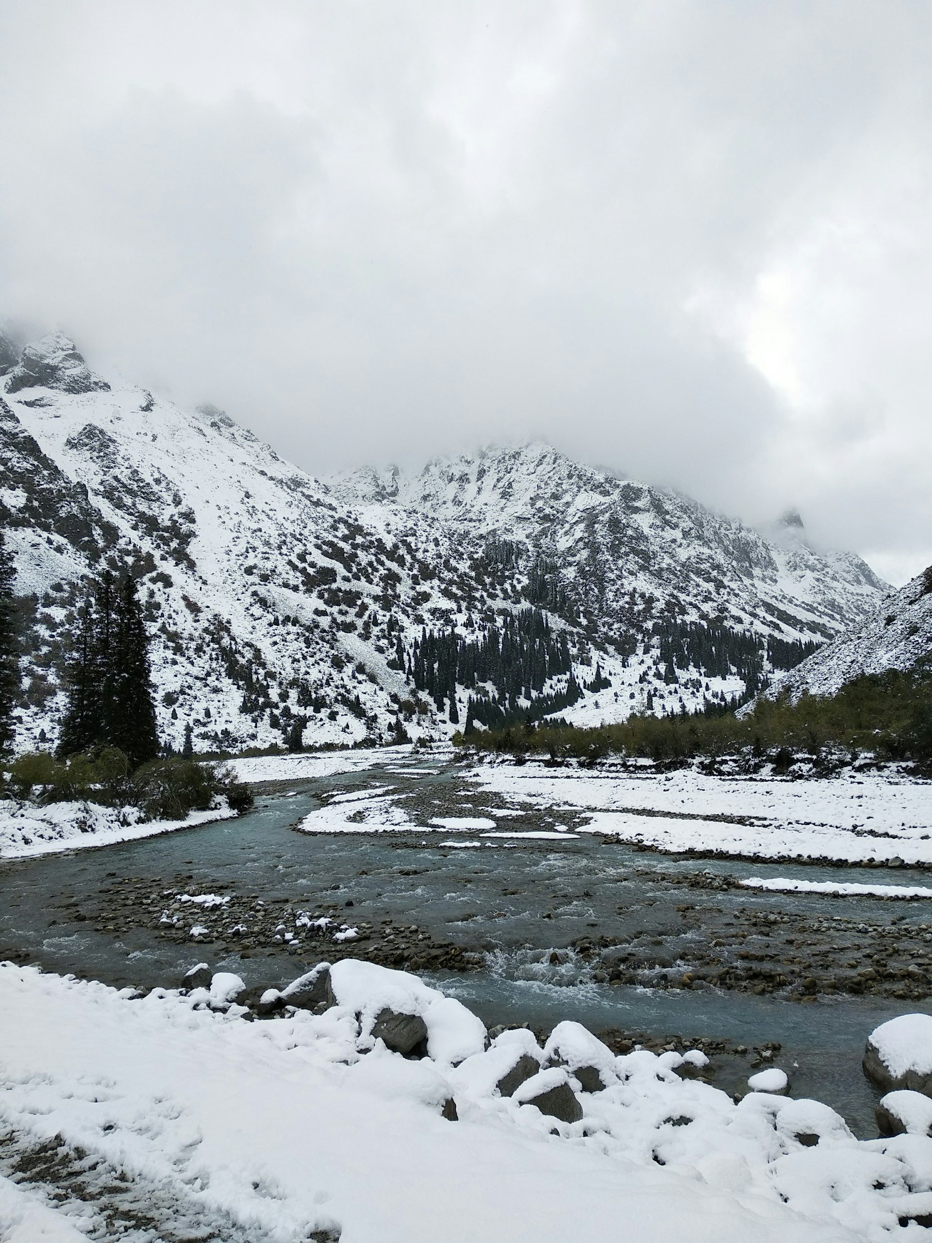 snow covered mountain during daytime