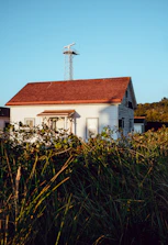 Illustration of energy flow and electromagnetic waves around a peaceful home.