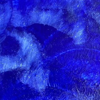 A minimalist abstract painting using varied blues to inspire calm and focus.