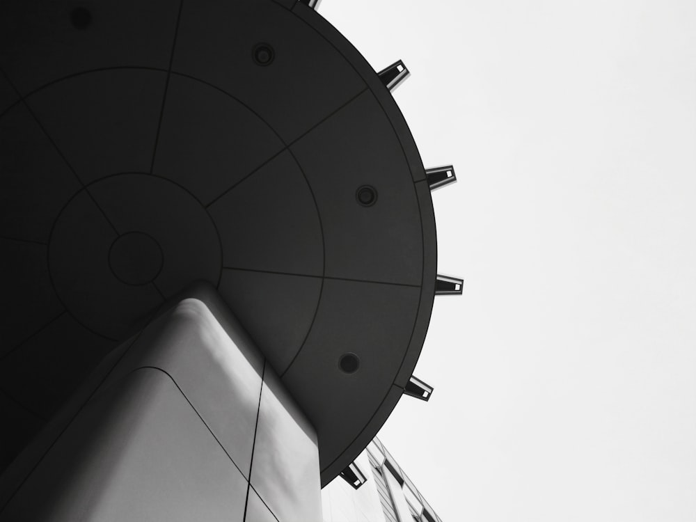 black and white satellite dish