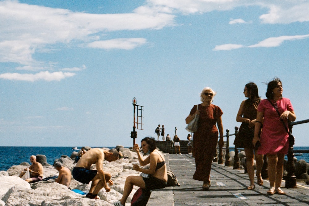 people on beach during daytime