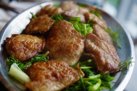 cooked food on white ceramic plate