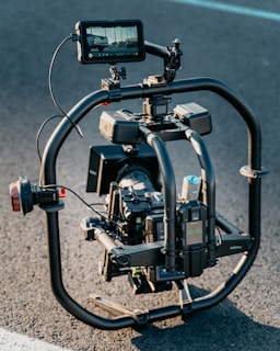 black and blue motorcycle engine