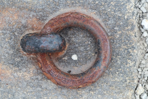 Detailed view of cathodic protection anodes embedded in concrete.