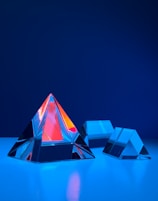 3 blue and red diamond illustration