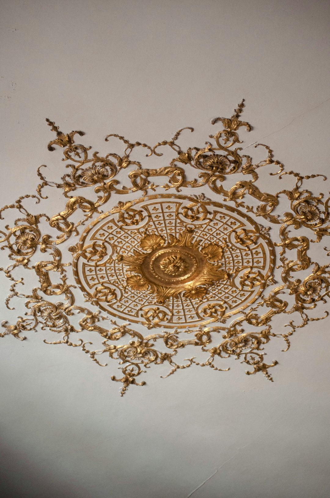 gold and white floral wall decor
