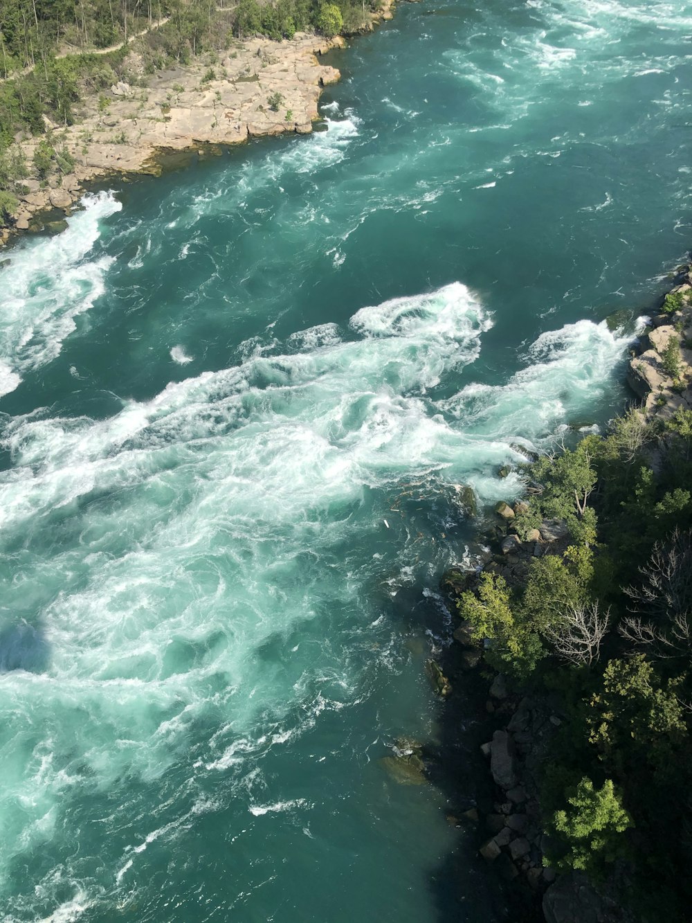 green water waves on brown rocky shore during daytime