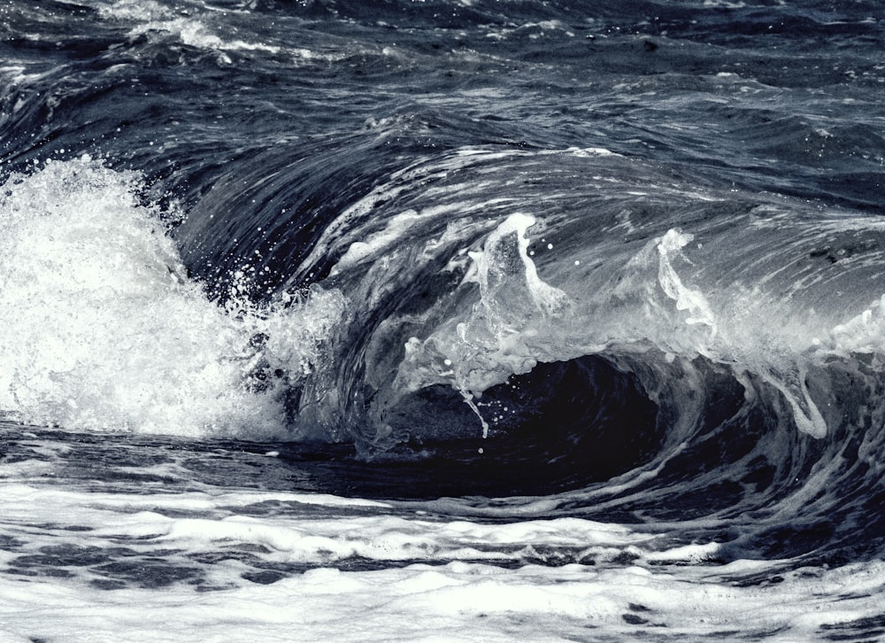 water waves on black and white textile