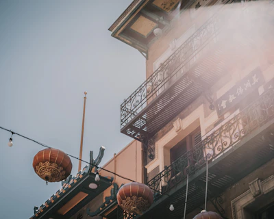 Historic Hong Kong townhouse with classic architecture and subtle lighting.