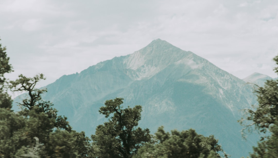 green trees near mountain under white clouds during daytime