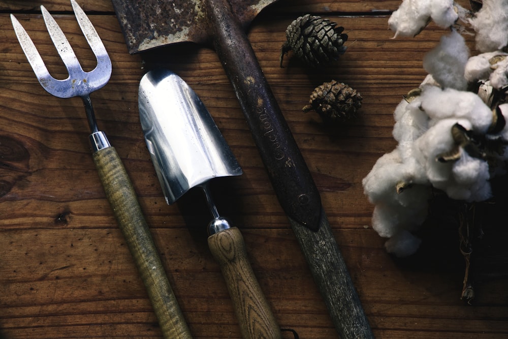 black and silver hand tools