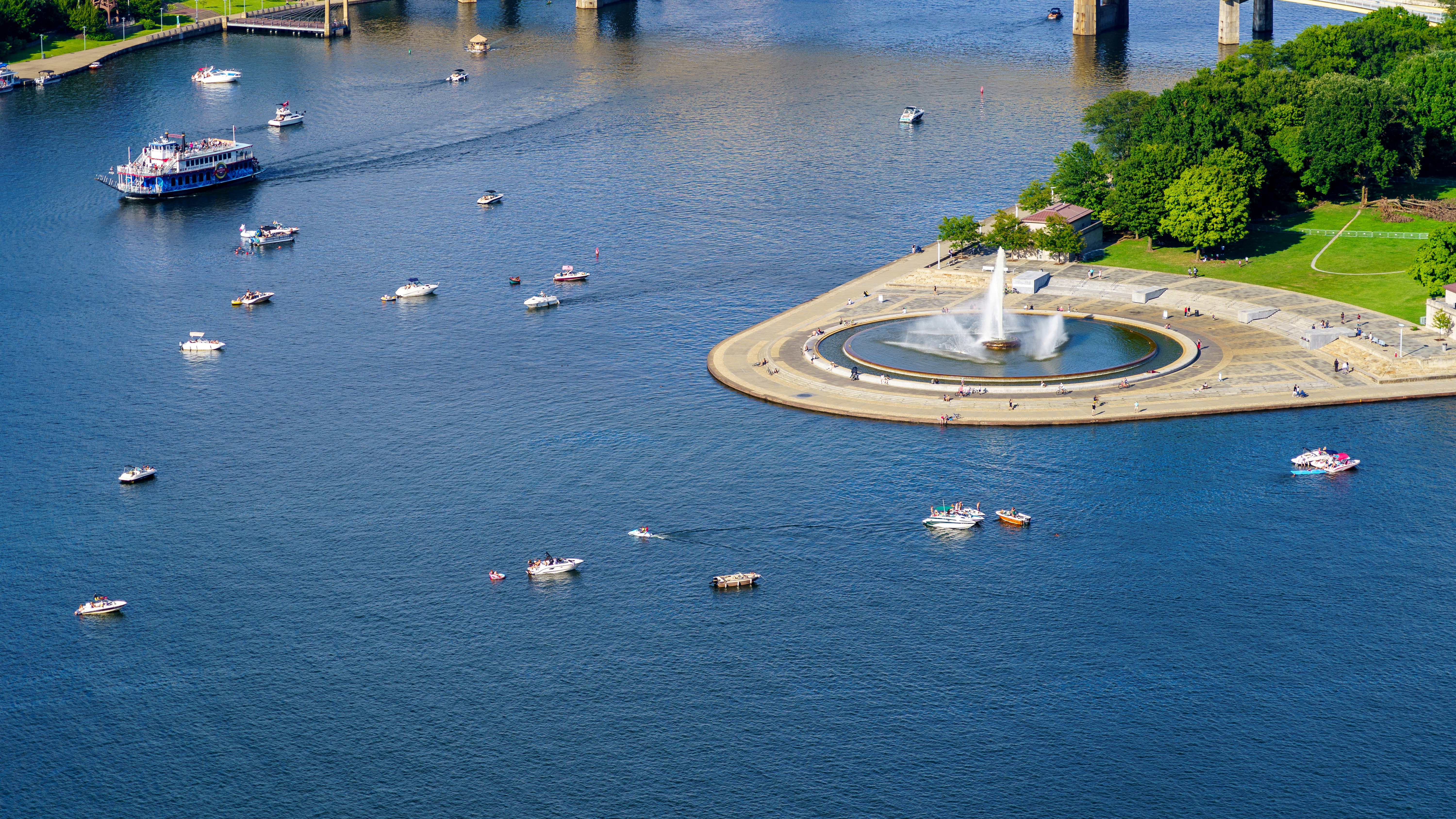View of the point state park from the top of Duquesne Incline.
