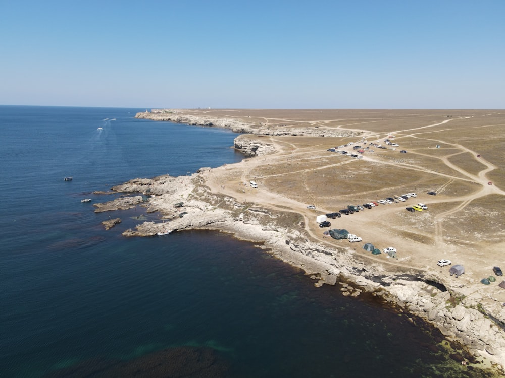 aerial view of a beach