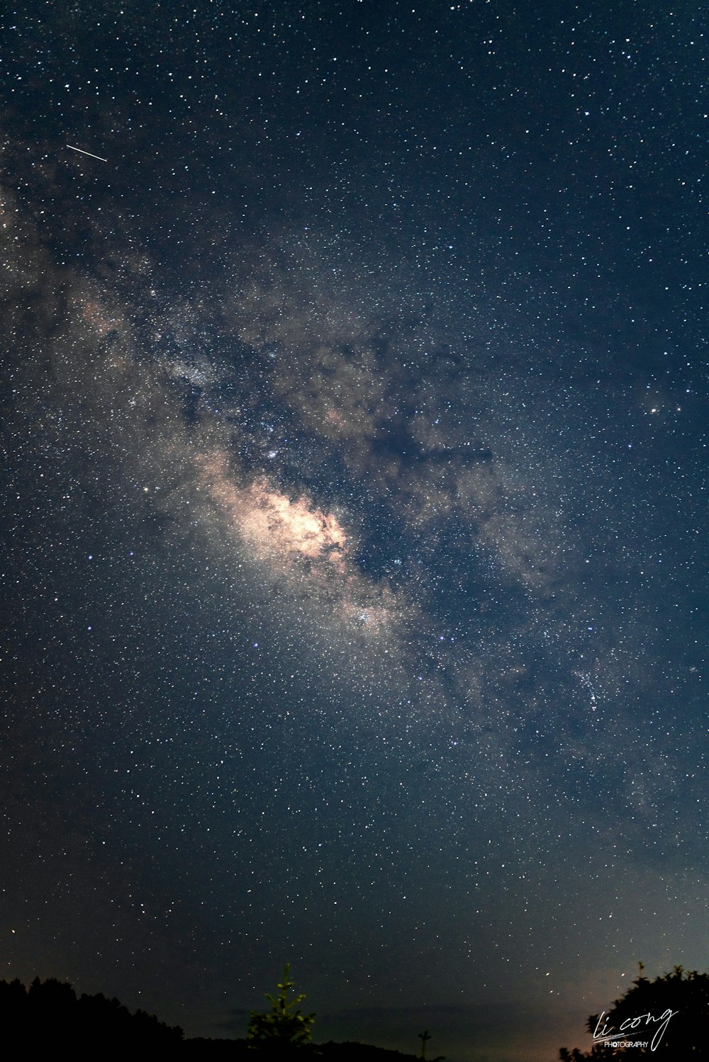 blue and white starry night sky