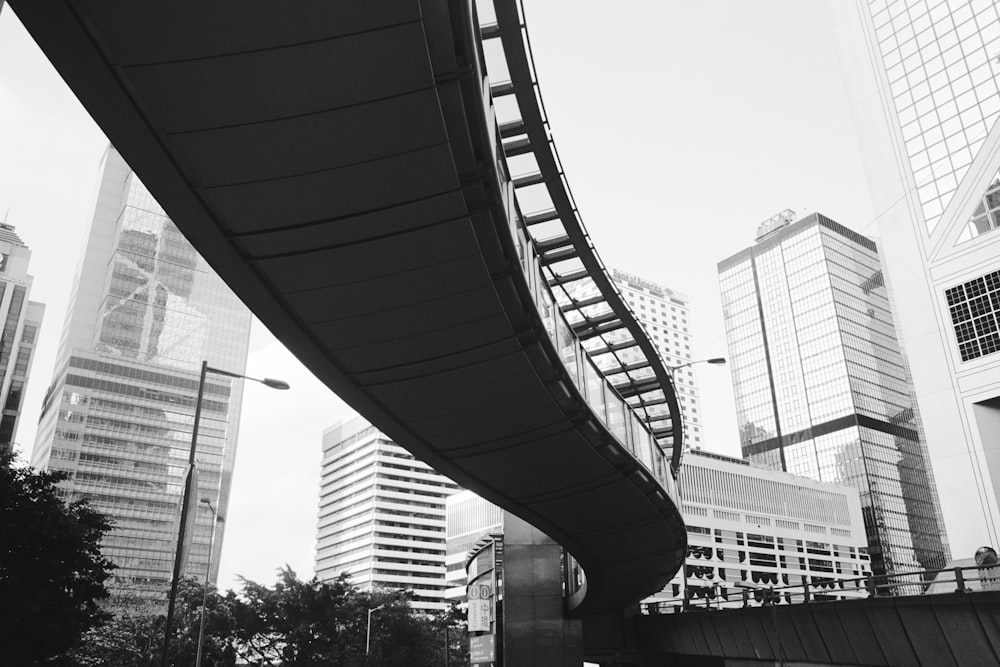 grayscale photo of high rise building