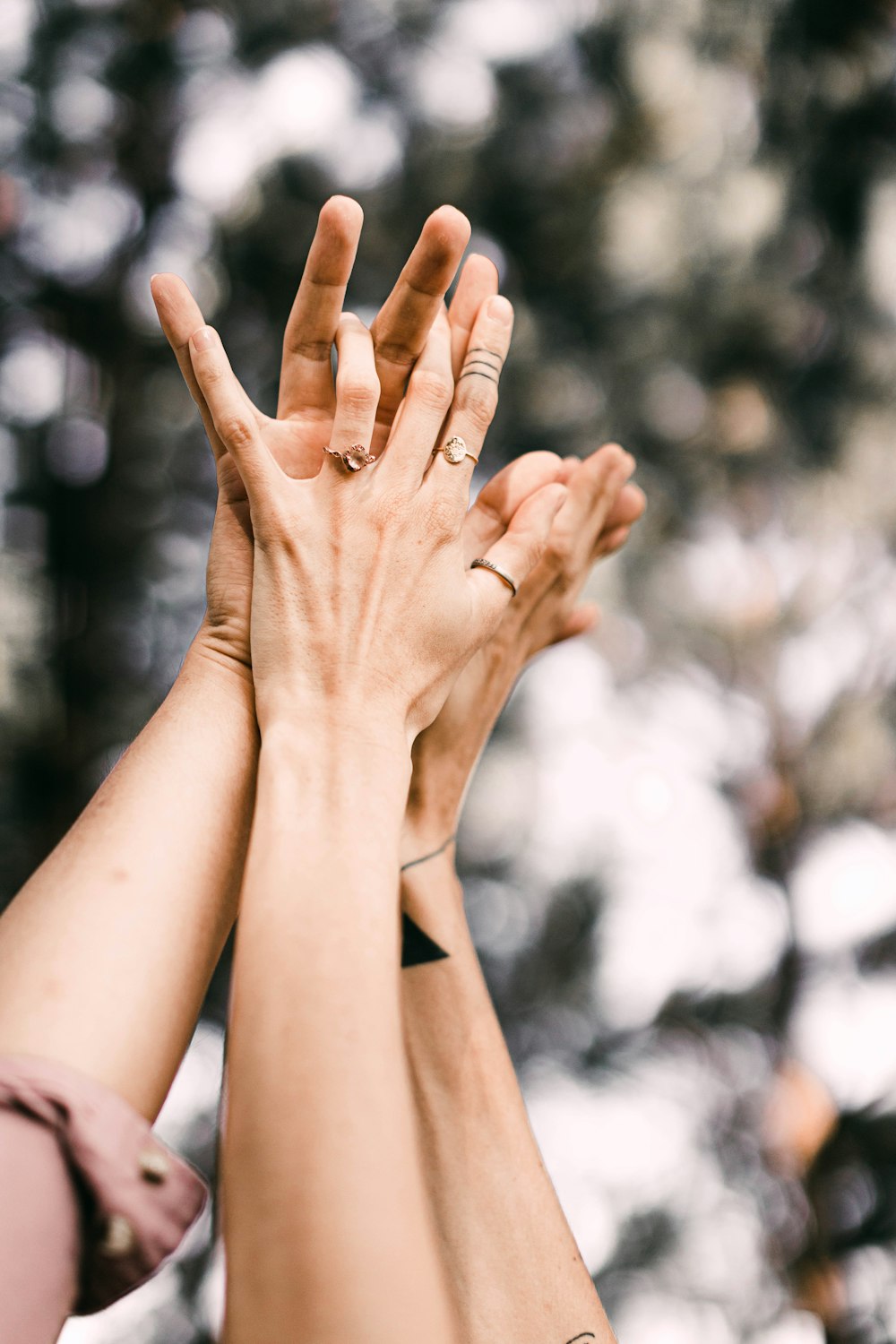 persons hand on lap