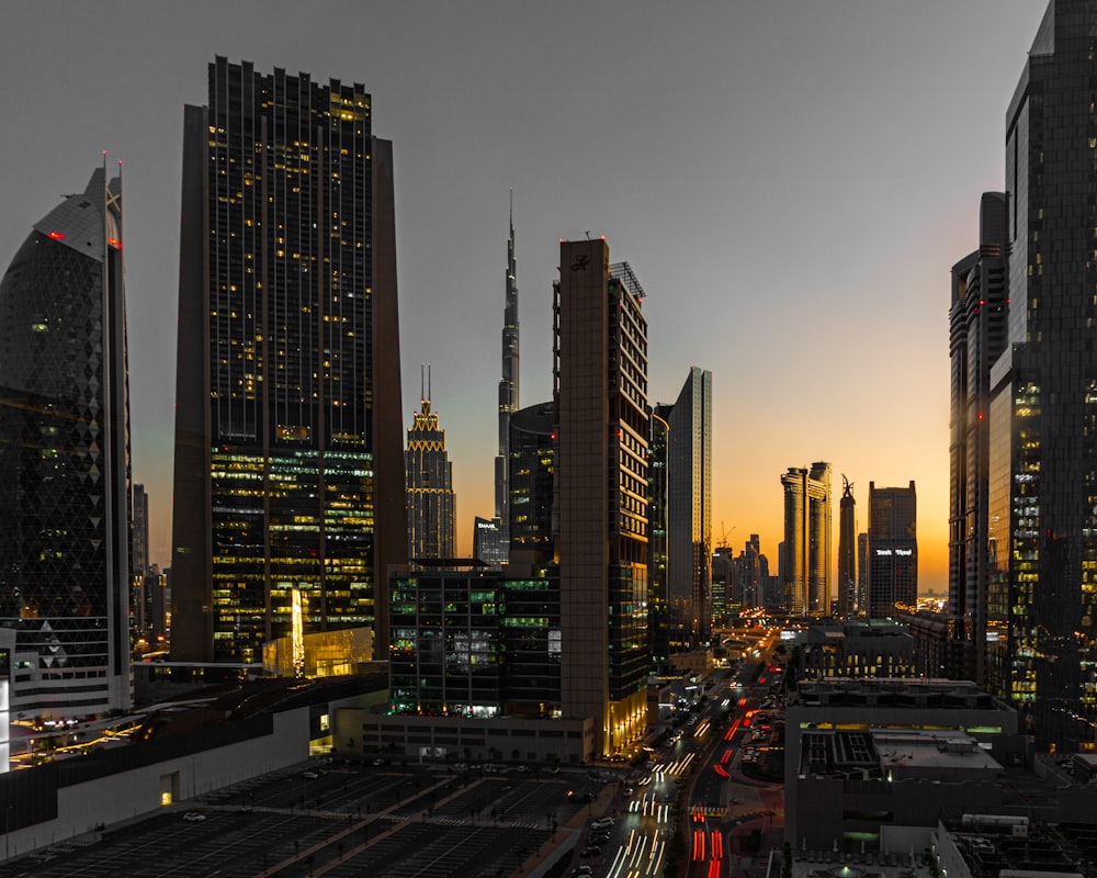 city buildings during night time