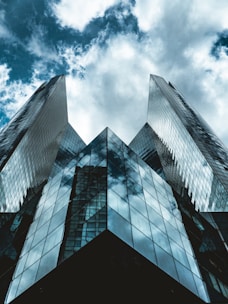 low angle photography of building under blue sky