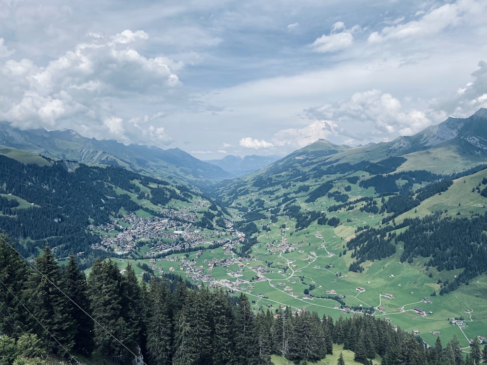 green trees on mountain under white clouds during daytime