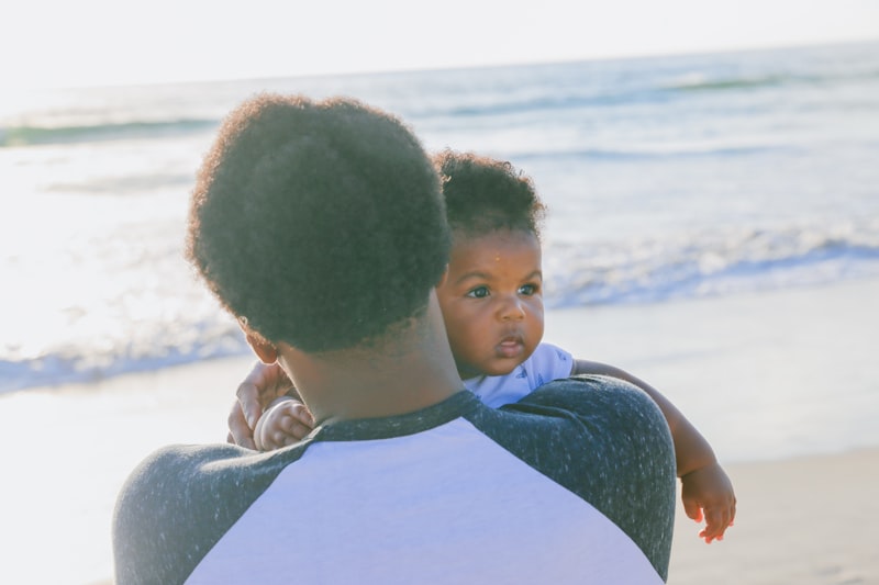 Father and son enjoying quality time at the beach