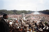 During the March on Washington a crowd stretches from the Lincoln Memorial to the Washington Monument