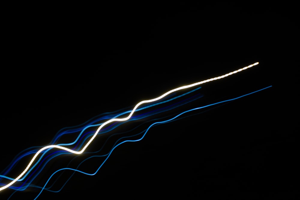 white and blue light streaks