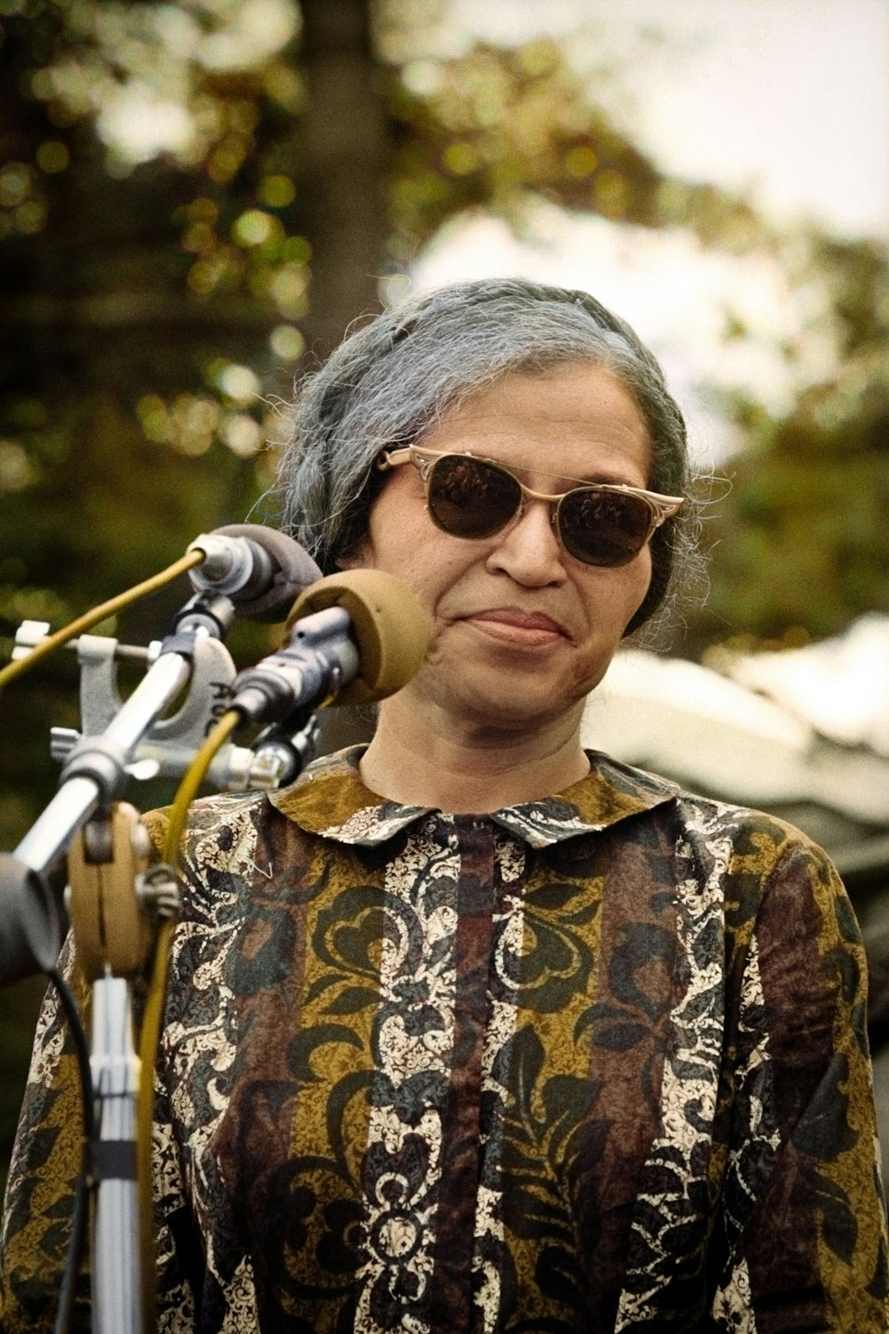 Rosa Parks gives a speech at the Poor Peoples March in 1968