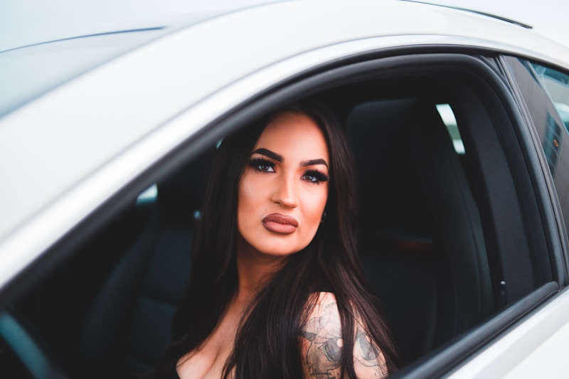 Sultry Austrian MILF in car