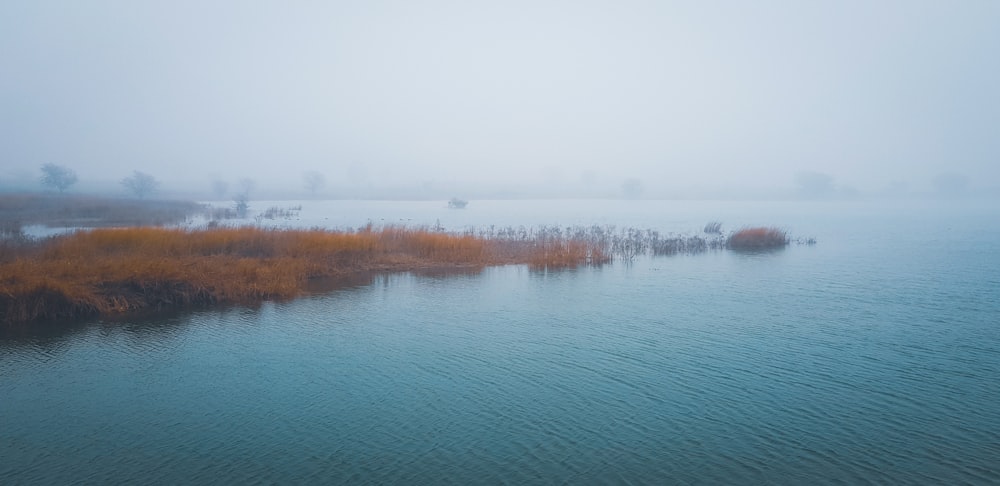 body of water during foggy weather