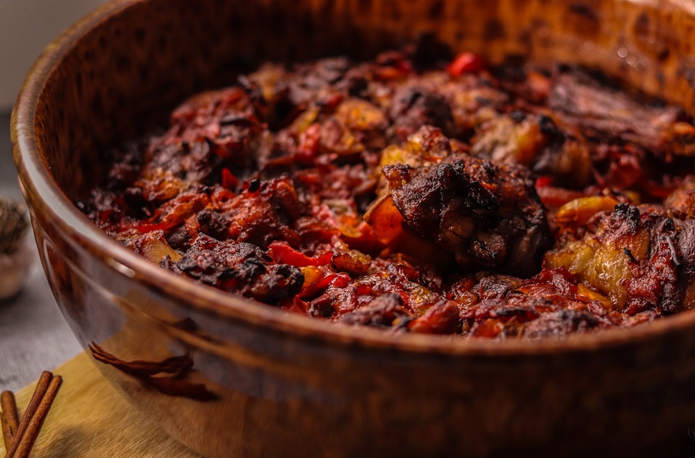 cooked food on stainless steel bowl