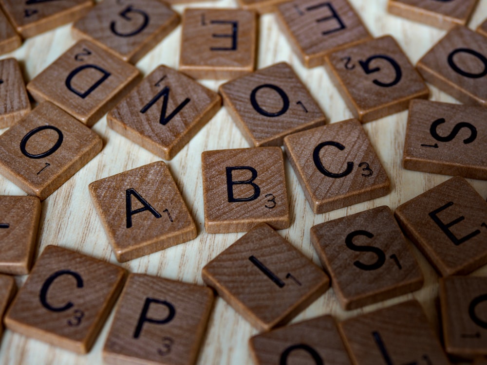 brown wooden blocks with number